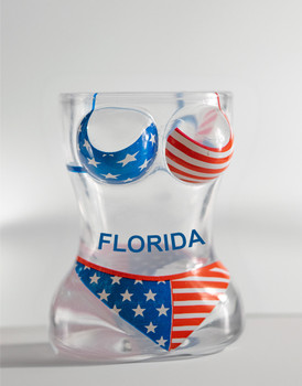 Swimsuit Shot Glass with USA Flag FL name