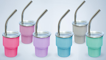 Metal Shot glass with straw