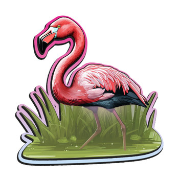 FD5043 3D Foil Flamingo Magnet