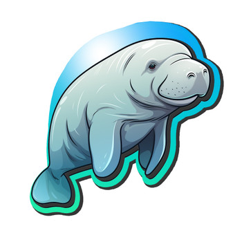 FD5045 3D Foil Manatee Magnet