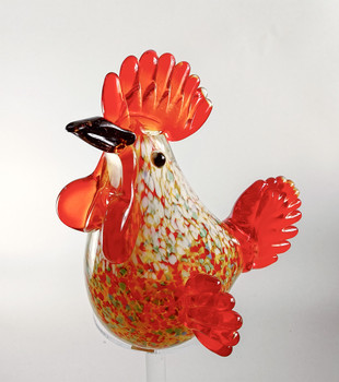 368 Glass Rooster 6.5"