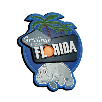 5030 Sea Manatee Foil Magnet Florida