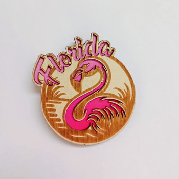 5272 Wood Magnet Flamingo FL