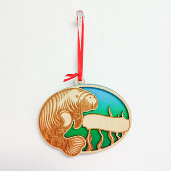 5280 Wood Ornament Manatee