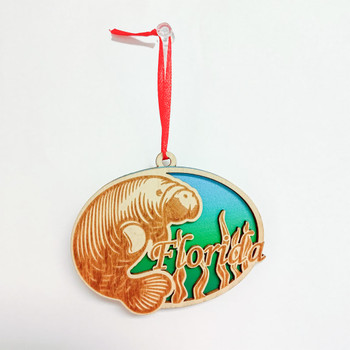 5280 Wood Ornament Manatee FL
