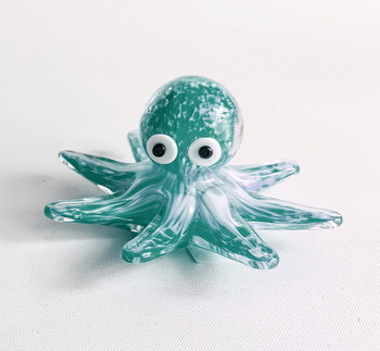 367 Glass Small Octopus Green 3"