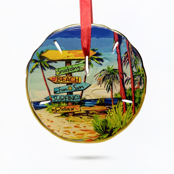 55 Sand Dollar Ornament  With Beach Signs