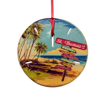 56 Sand Dollar Ornament With Beach Signs
