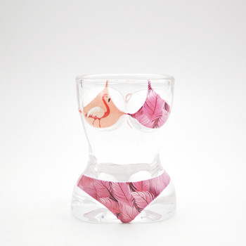 31 Glass Bathing Suit Shot Glass Flamingo