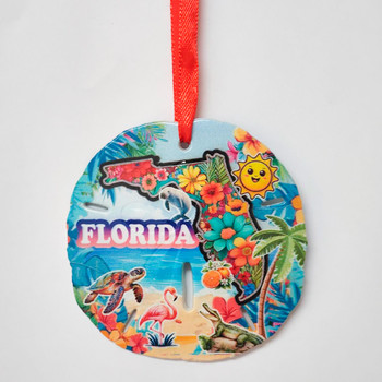 Floral Florida Sand Dollar Magnet  3"