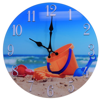 Beach Toys Glass Clock 13"