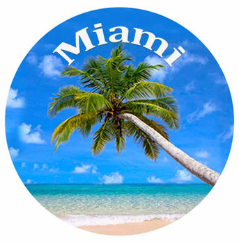 Miami Skyline  Glass Magnet 50mm