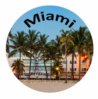Miami South Beach Glass Magnet 50mm