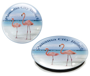 Panama City Beach FlamingoGlass Magnet 50mm