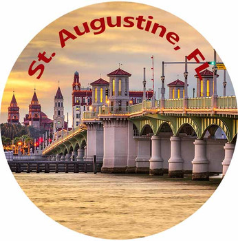 St. Augustine Light House G1000-35 Glass Magnet 50mm