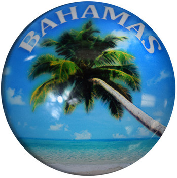Bahamas Palm tree  Glass Magnet 50mm