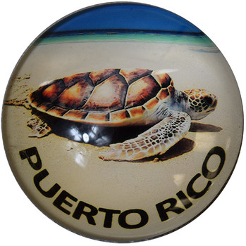 Puerto Rico Turtle Glass Magnet 50mm