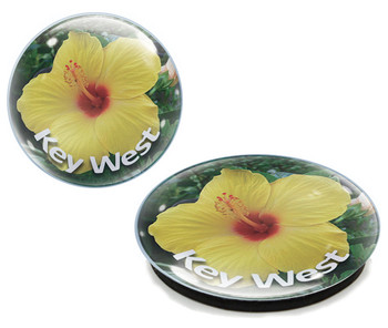 Key West Orange Plam Glass Magnet 50mm