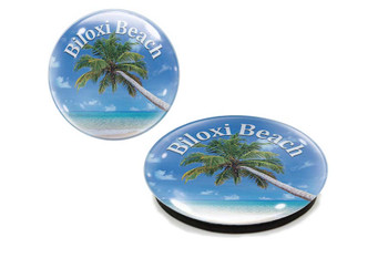 Biloxi Beach Palm G1000-96 Glass Magnet 50mm