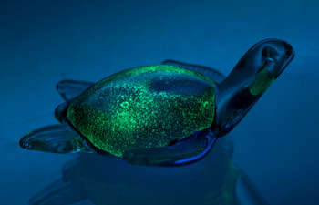 Glass Turtle 5" Blue