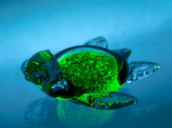 Glass Turtle 5" Green