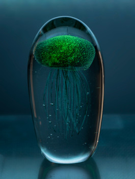 Glass Jellyfish 6 1/2? Blue