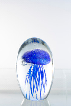Glass Jellyfish 4 1/4?Navy Blue