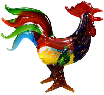Glass Rooster 9"