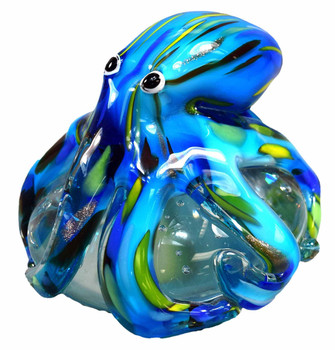 Glass Octopus Blue 4"