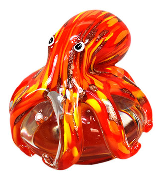 Glass Octopus Red 4"