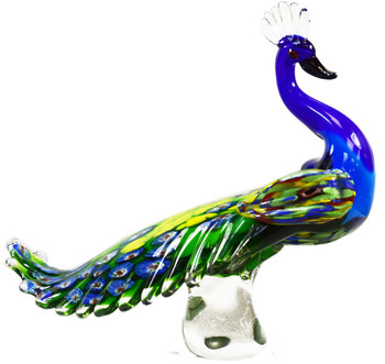 Glass Peacock 12"