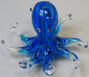 Glass Octopus Blue 7"