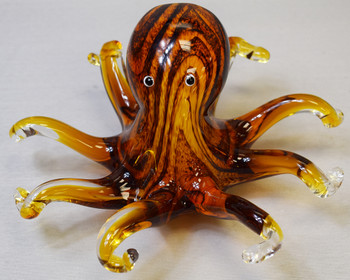 Glass Octopus Brown 7"