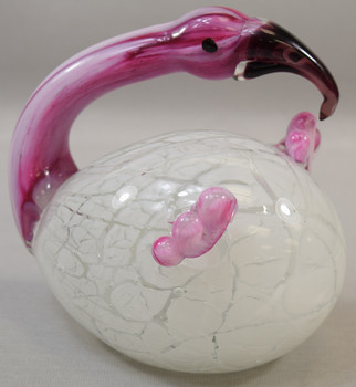 Glass Flamingo Egg 5"