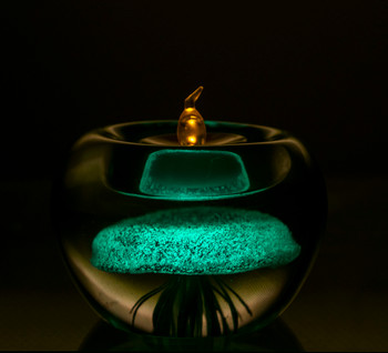 Blue Glass Jellyfish Tea Light Holder 3"