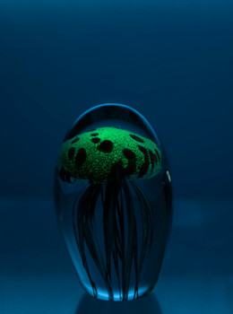 Blue/Orange Glass Jellyfish  4 1/4?