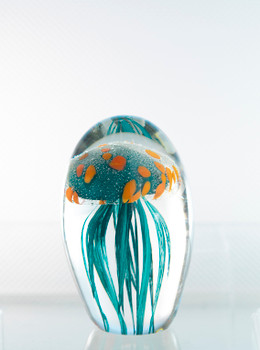 Blue/Orange Glass Jellyfish  4 1/4?