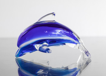 Blue Glass Dolphin 4 1/2?