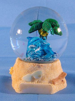 Dolphin w/ Palm Globe 45mm