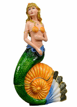 Jeweled Large  Mermaid Box 10"