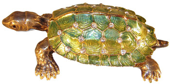 Jeweled "Turtle" Box 3 1/2"