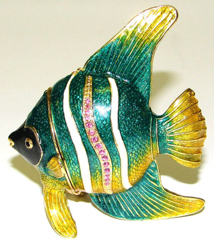 Jeweled "Angel Fish" Box 3"