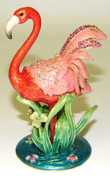 Jeweled "Flamingo" Box 4"