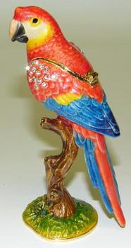 Jeweled "Scarlet Macaw" Box 4"