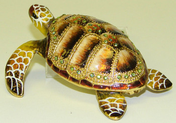 Jeweled "Sea Turtle" Box 2 3/4"