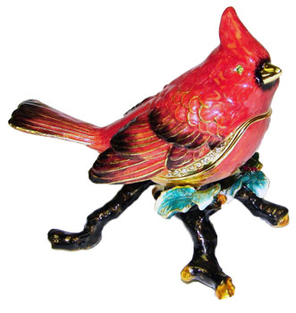 Jeweled "Cardinal" Box 3 1/4"