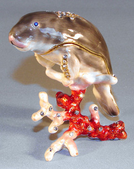 Jeweled "Manatee" Box 3 3/4"
