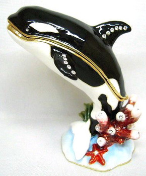 Jeweled "Orca" Box 3 3/4"