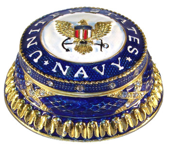 Jeweled "Navy" Box 2 3/4"