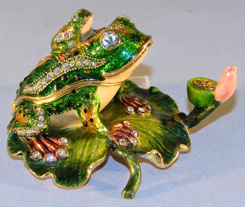 Jeweled "Frog On Lily Pad" 3"